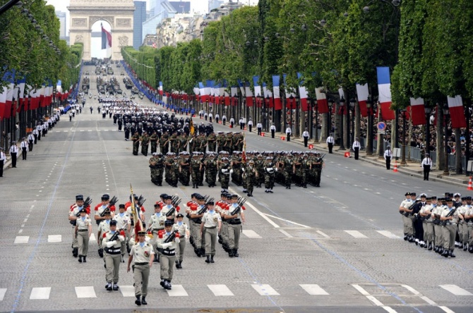 Торжественный парад во Франции 14 июля