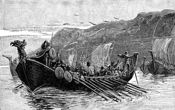 На своих кораблях-драккарах викинги бесшумно подплывали к новым землям