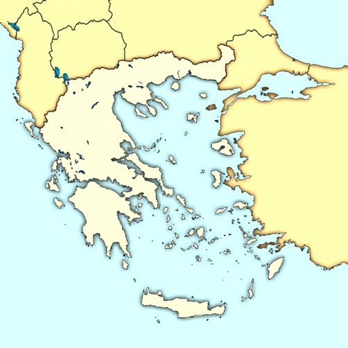 Греция состоит из 2000 островов (на карте отмечено белым)