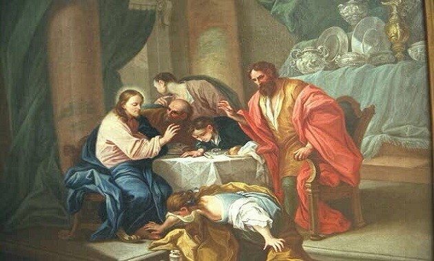 Мария Магдалина омывает ноги Спасителя
