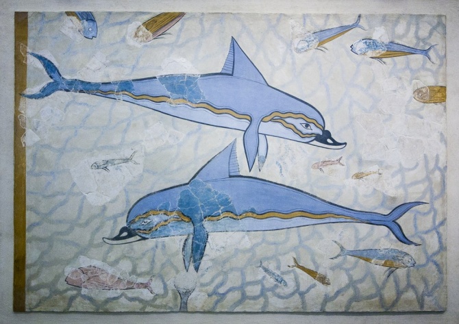 Археологический музей в Ираклионе. Фреска "Дельфины"