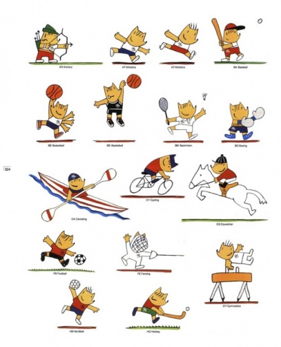 Символ Олимпиады щенок Коби демонстрирует виды спорта