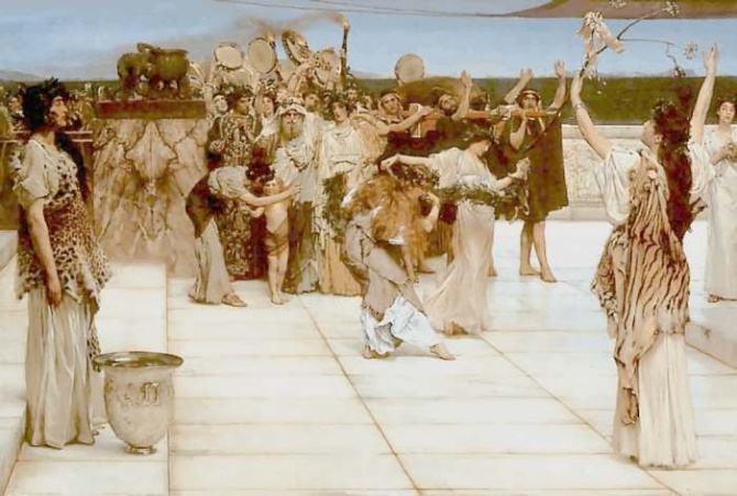 Фрагмент старинного обряда с песнопениями, танцами и восхвалением богов